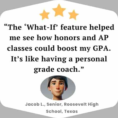 Jacob, a senior from Roosevelt High School, explaining how the What-If feature motivated him.