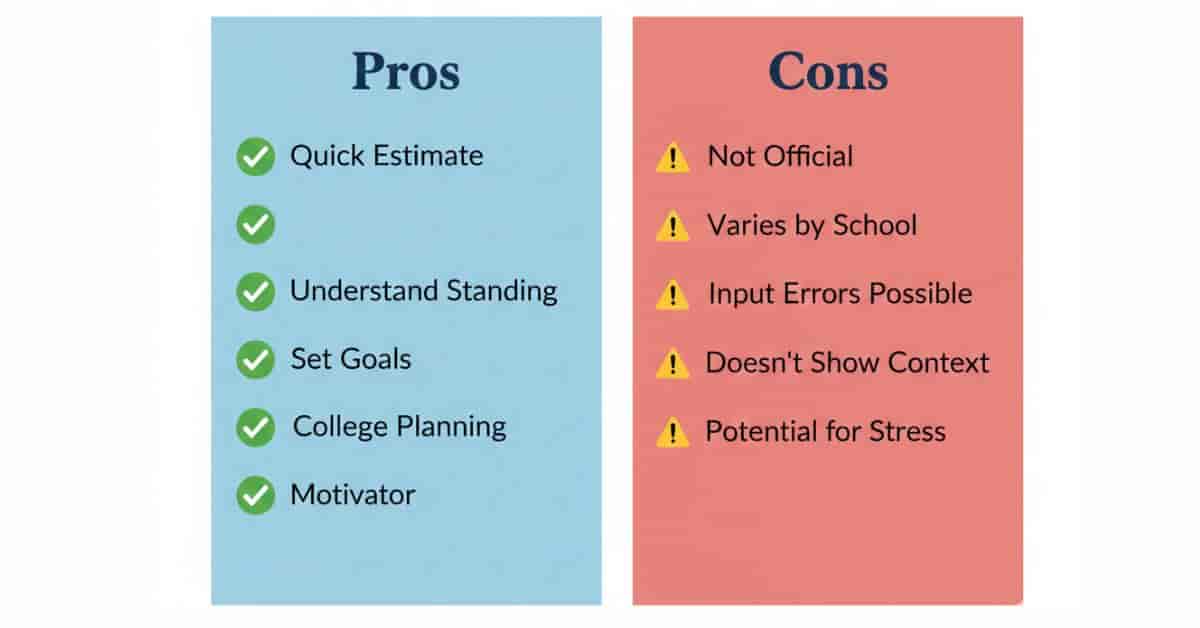 Pros and cons of using a rank calculator for students and college planning