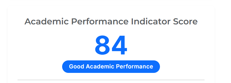 Student academic performance classification badge showing overall GPA level.