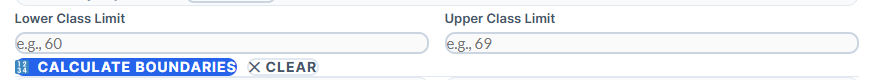 enter lower and upper limits in calculator