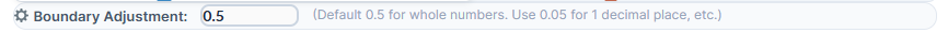 set boundary adjustment value 0.5 in calculator