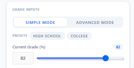 Enter current grade percentage in final grade calculator to calculate weighted course result accurately step 1