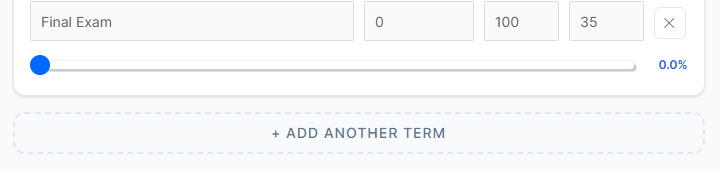 Optional additional term input section in semester grade calculator including projects quizzes and extra academic components