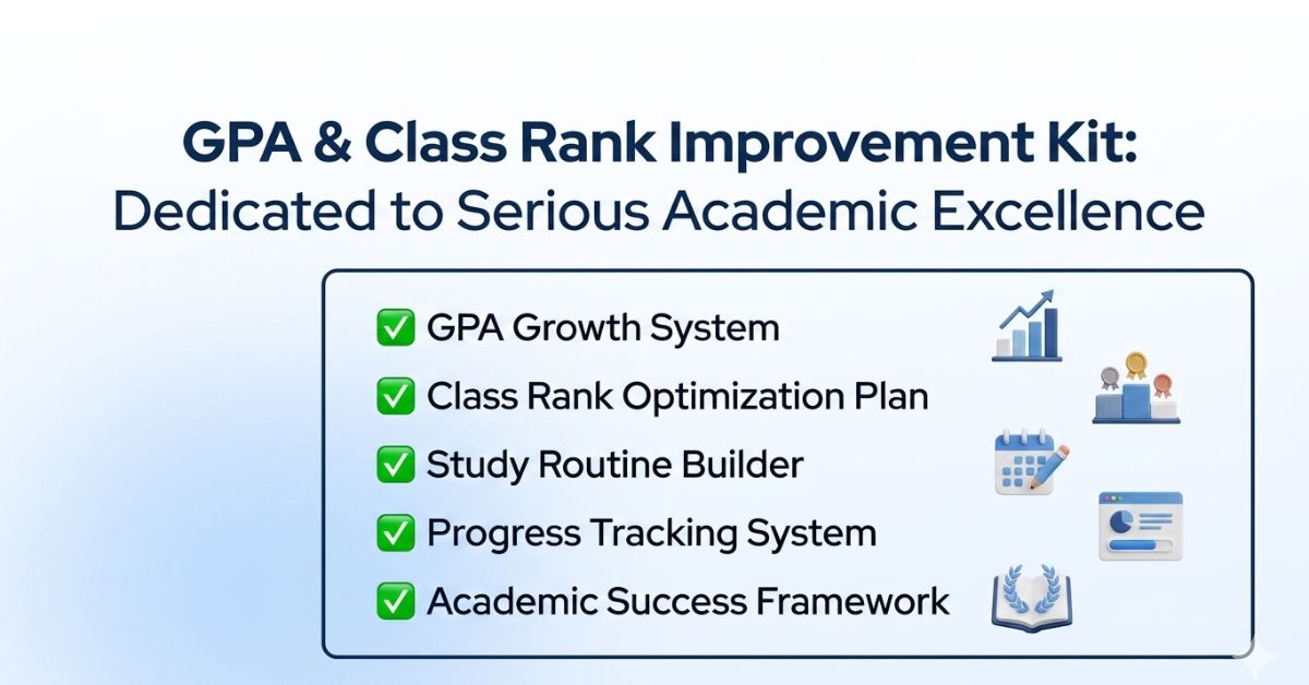 Student discovering the GPA and Class Rank Improvement Kit for academic planning