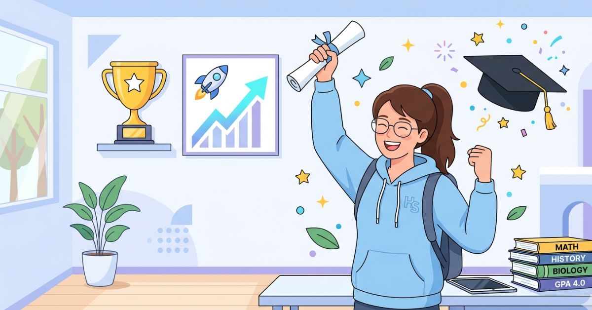 Student tracking GPA progress and developing consistent study habits with academic tools