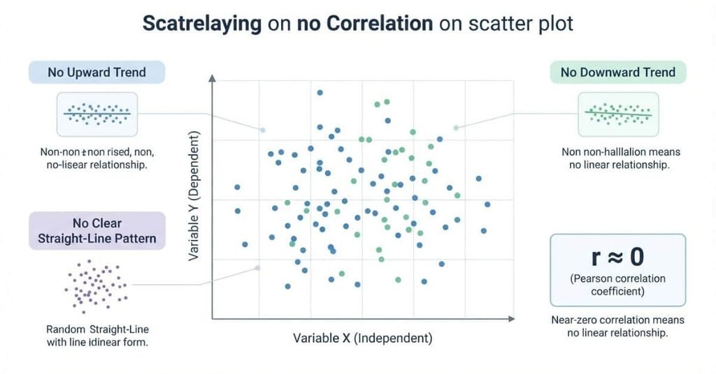 How to identify no correlation on a scatter plot using its overall pattern