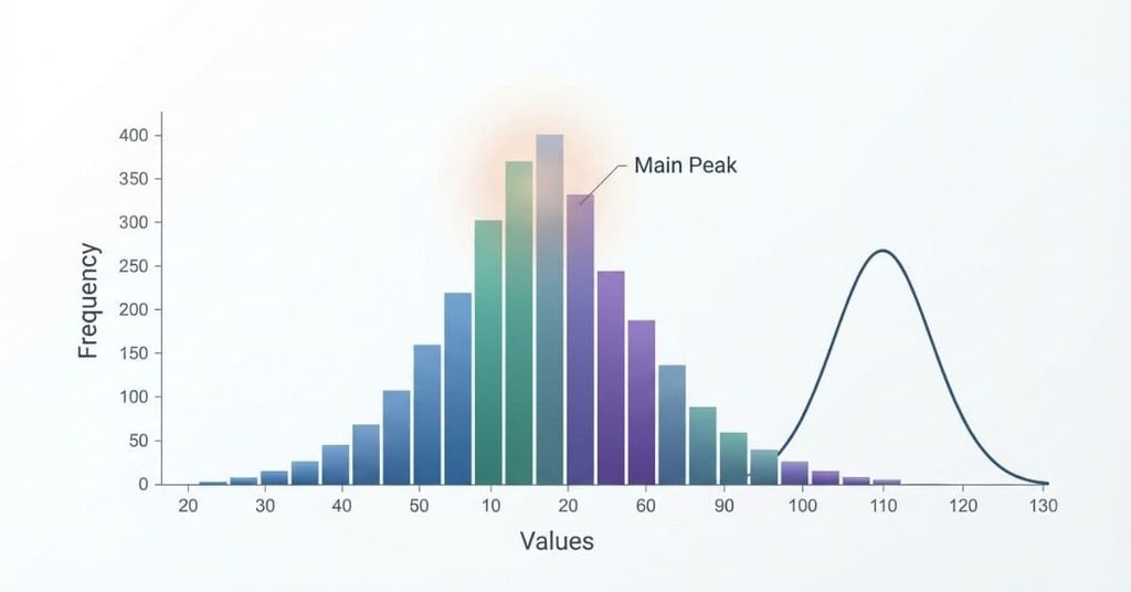 Unimodal distribution shape shown as a single peak histogram