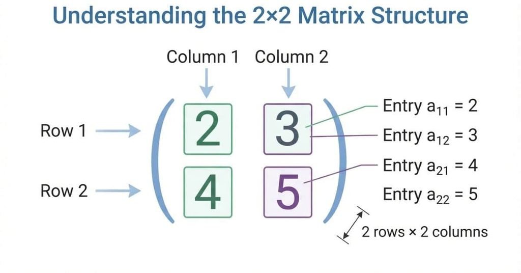 2×2 matrix showing two rows and two columns with four entries