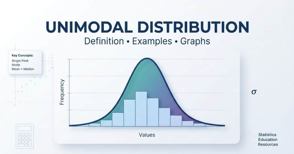 Unimodal distribution with one main peak shown in a statistics graph
